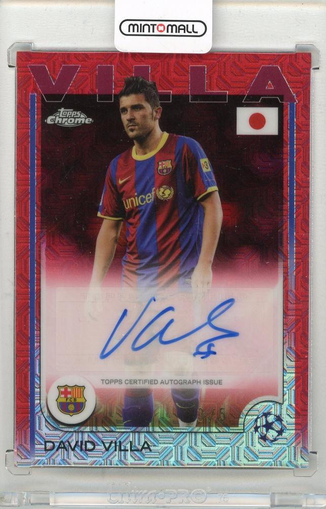 2024-25 TOPPS UEFA Club Competitions Japan Edition David Villa Autographs Red Mojo card #CADV3/5 FC Barcelona