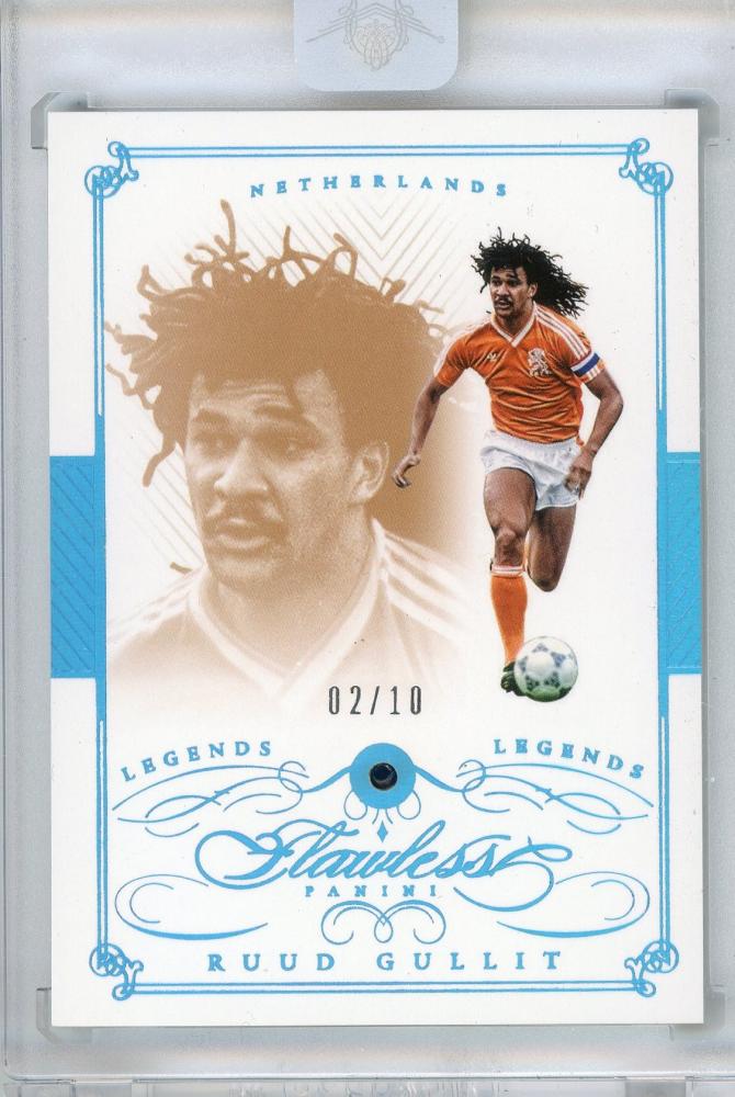 2015-16 PANINI Flawless Ruud Gullit Legends Sapphire card numbered 14802/10 featuring Ruud Gullit from Netherlands