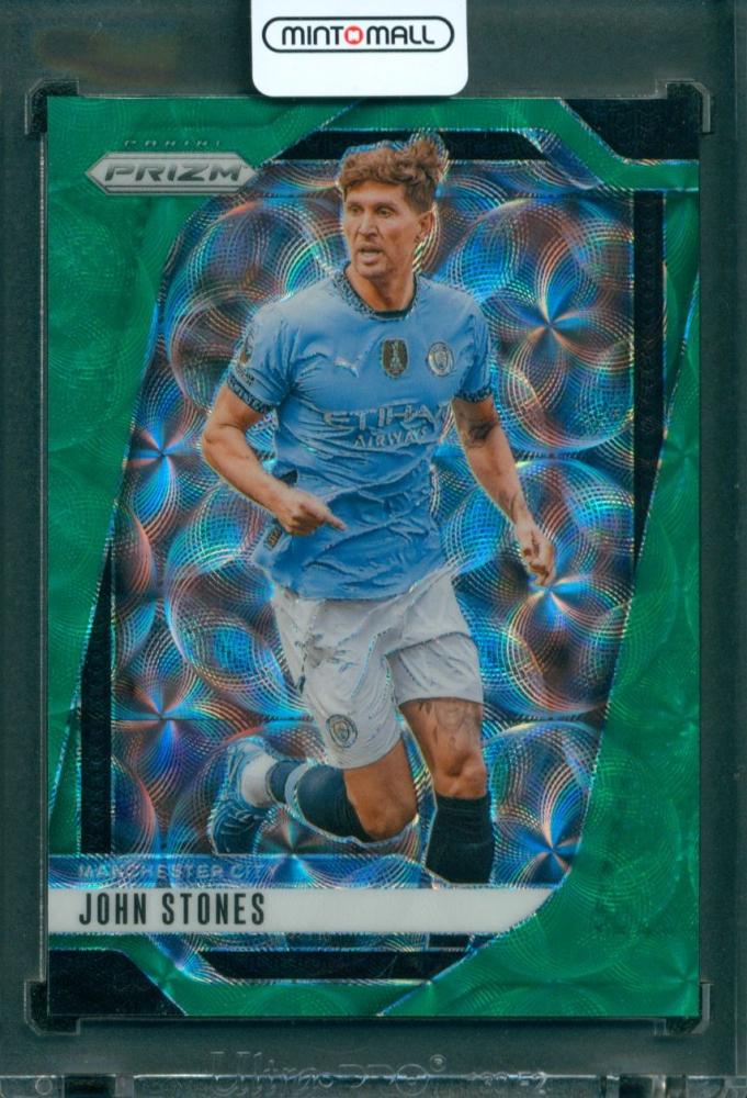 2024-25 Panini Prizm Premier League John Stones #17 Choice Green Prizm 1/5 Manchester City trading card