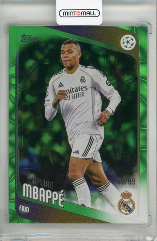 2025-26 Topps UEFA Japan Edition Kylian Mbappe Green Inferno Holo trading card numbered 11260/99