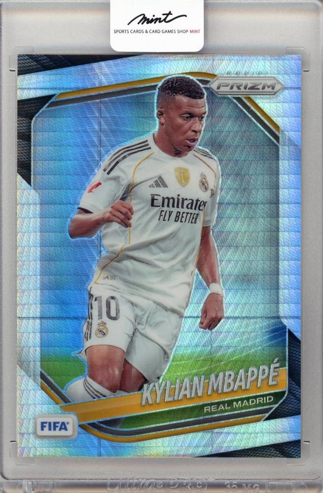 2025-26 PANINI PRIZM FIFA Kylian Mbappe trading card #181 from Real Madrid in excellent condition