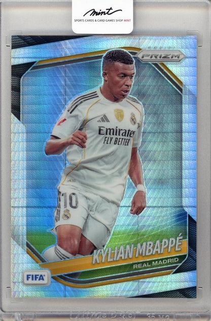 2025-26 PANINI PRIZM FIFA Kylian Mbappe trading card #181 from Real Madrid in excellent condition
