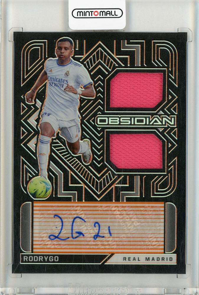 2021-22 Panini Obsidian Rodrygo autographed jersey card numbered 28 of 50