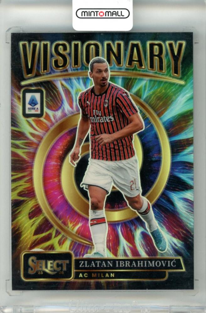 2025-26 Panini Select Serie A trading card featuring Zlatan Ibrahimovic #14 Visionary
