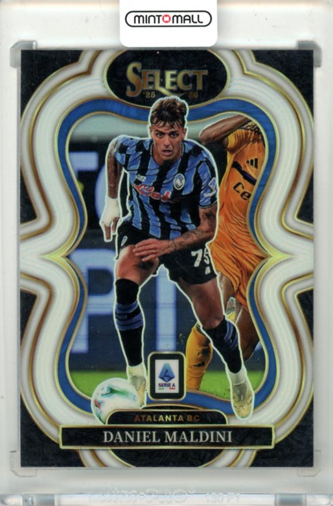 2025-26 Panini Select Serie A trading card Daniel Maldini #117 Mezzanine White Parallel numbered 03 of 20