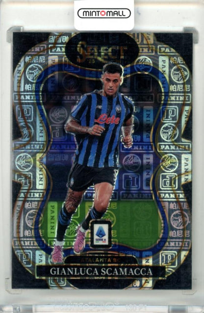 2025-26 Panini Select Serie A trading card featuring Gianluca Scamacca #119 Mezzanine Panini Logo Parallel 40 of 61