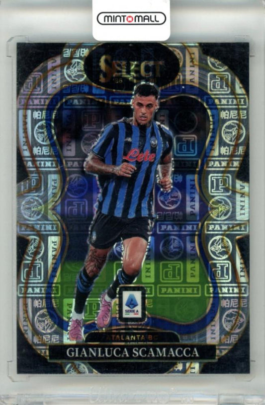 2025-26 Panini Select Serie A card featuring Gianluca Scamacca #119 Base Mezzanine Panini Logo Parallel 11/61