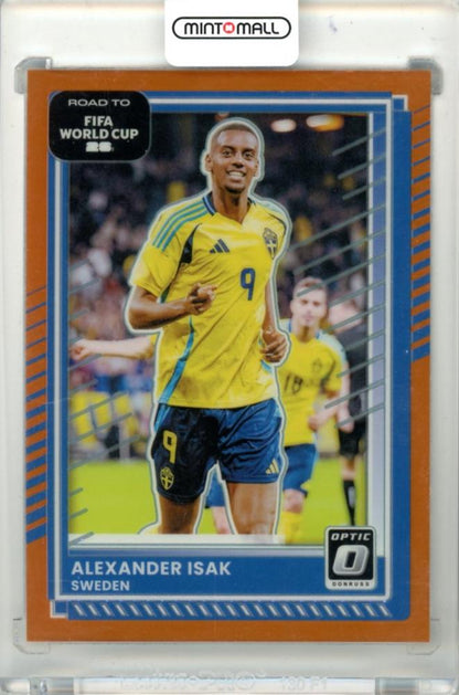 2025-26 Panini Donruss Road To FIFA World Cup Soccer Card Alexander Isak #81 Base Optic Orange Parallel