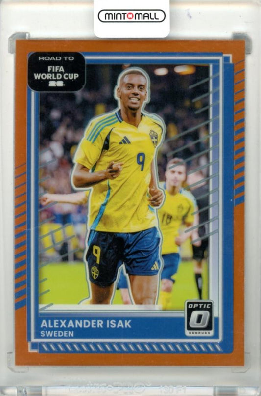 2025-26 Panini Donruss Road To FIFA World Cup Soccer Card Alexander Isak #81 Base Optic Orange Parallel