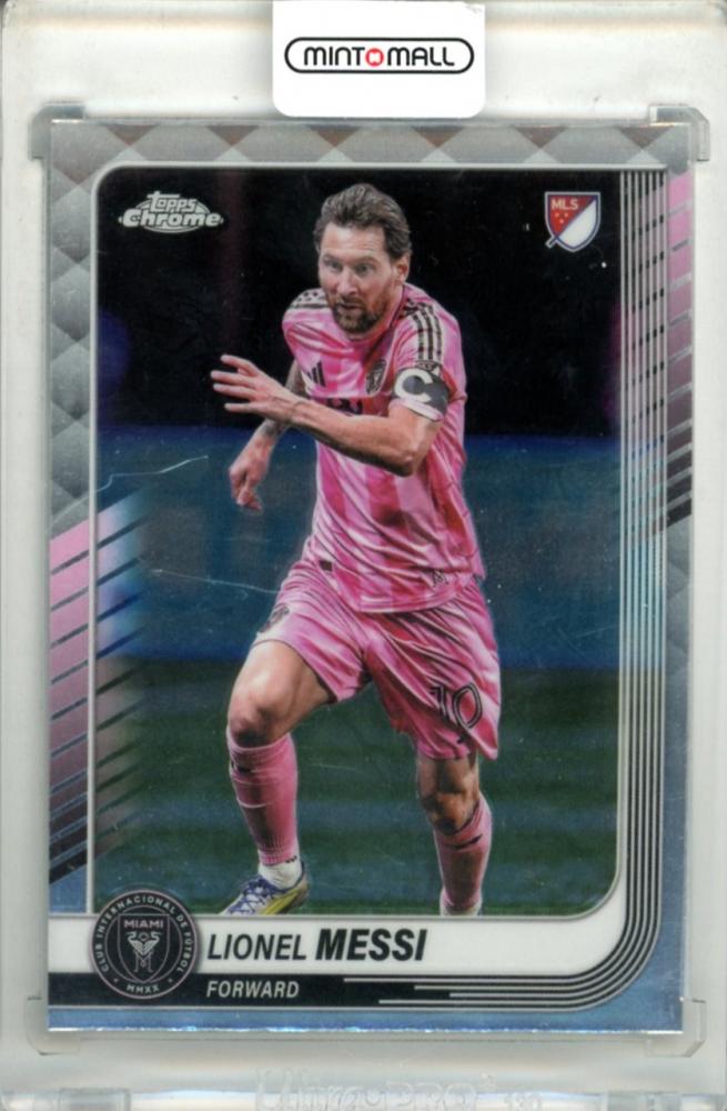 2025 Topps Chrome Major League Soccer Lionel Messi #10 Base Card featuring player image and serial number