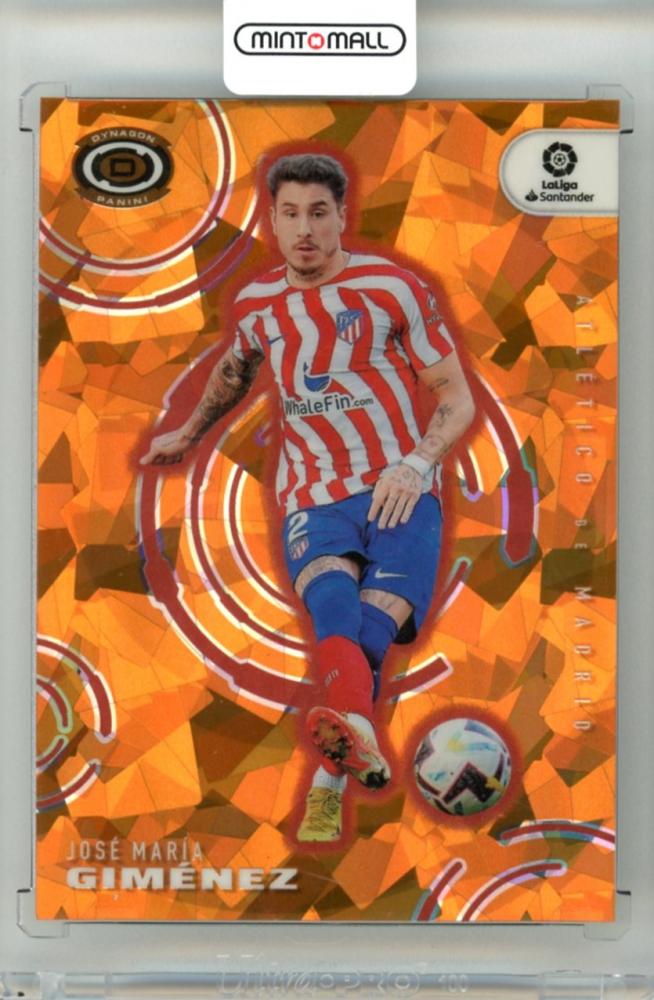 2022-23 Panini Chronicles Soccer trading card featuring Jose Maria Gimenez #261 Dynagon Orange Ice Parallel 02 of 23