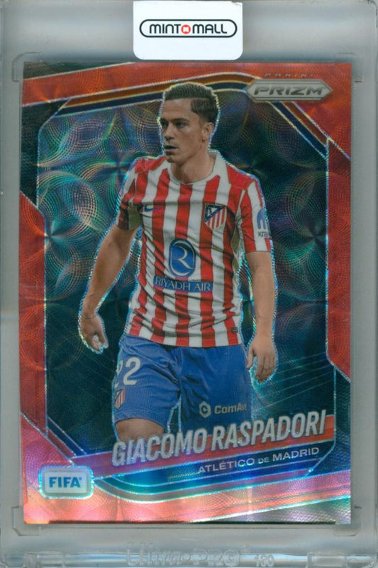 2025-26 Panini Prizm FIFA Giacomo Raspadori base choice red parallel card numbered 11 of 88