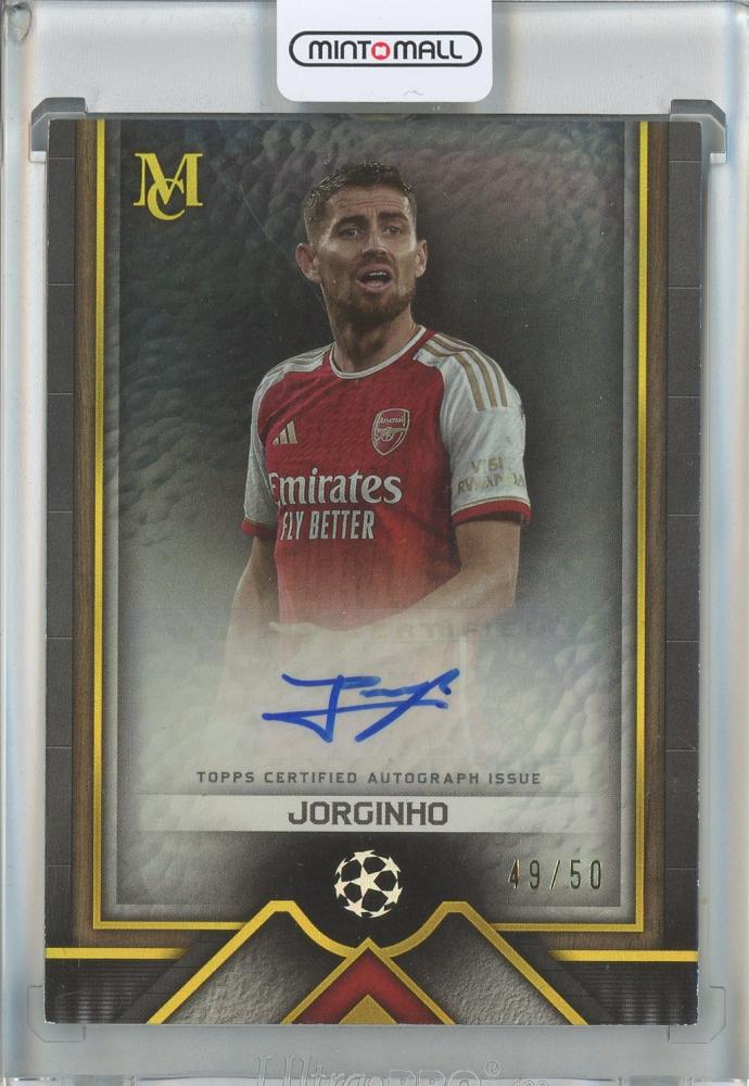 2023-24 Topps Museum Collection UEFA Champions League Jorginho Archival Autographs Gold card #AAJ349/50 Arsenal