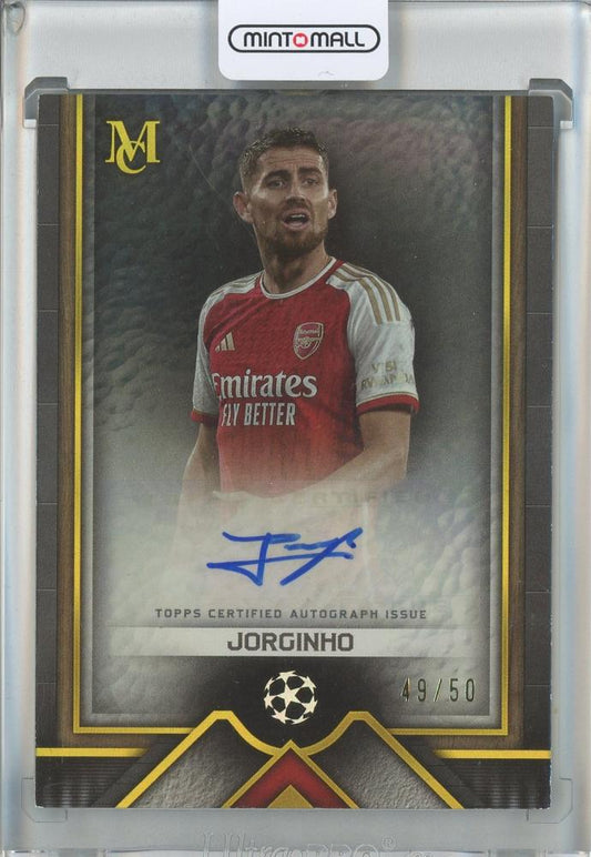 2023-24 Topps Museum Collection UEFA Champions League Jorginho Archival Autographs Gold card #AAJ349/50 Arsenal