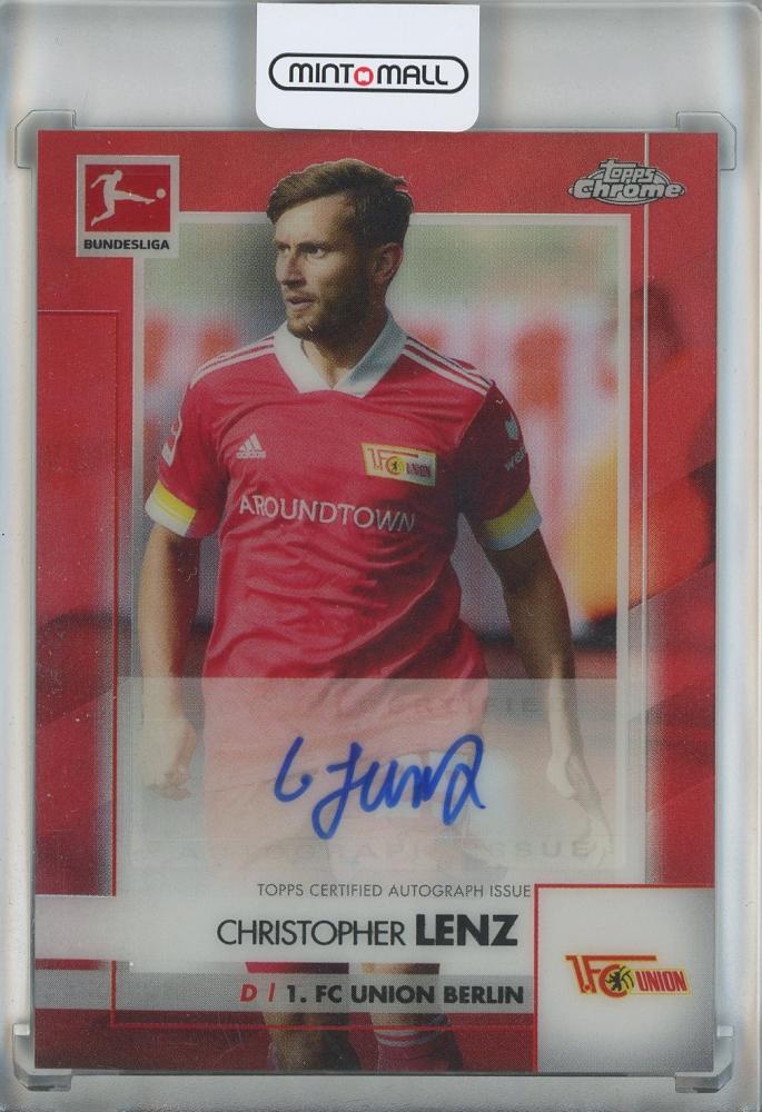2020-21 Topps Chrome Bundesliga Autographs Christopher Lenz Orange Refractors #BCACLE10/10 FC Union Berlin trading card