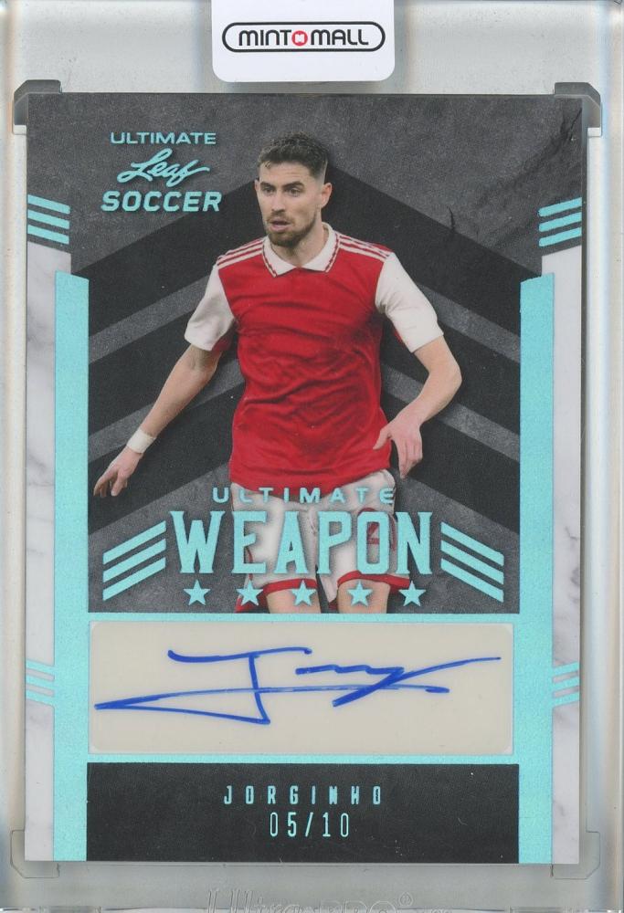 2022 Leaf Jorginho Auto card serial number 5 out of 10 from Arsenal in used condition