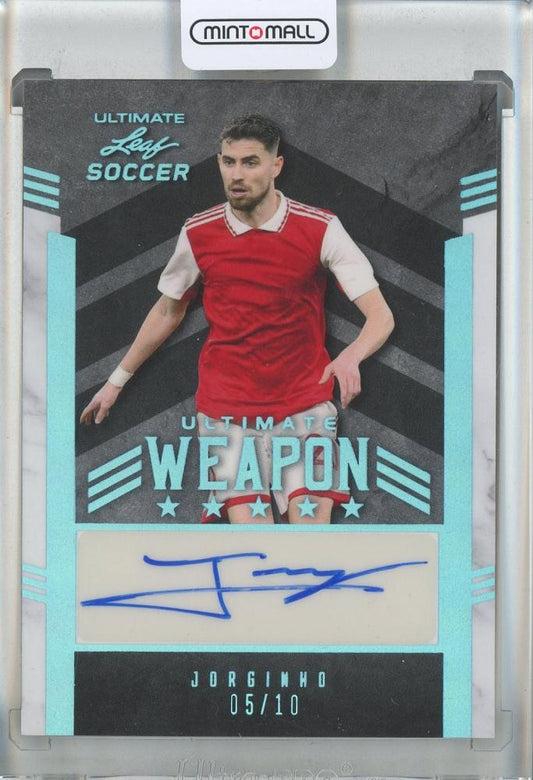 2022 Leaf Jorginho Auto card serial number 5 out of 10 from Arsenal in used condition