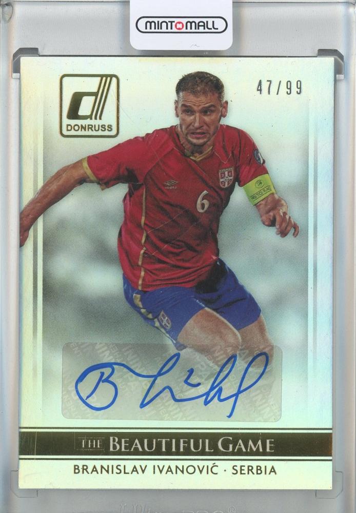 2015 Donruss The Beautiful Game Signatures Gold trading card of Branislav Ivanovic serial Auto47/99 from Serbia