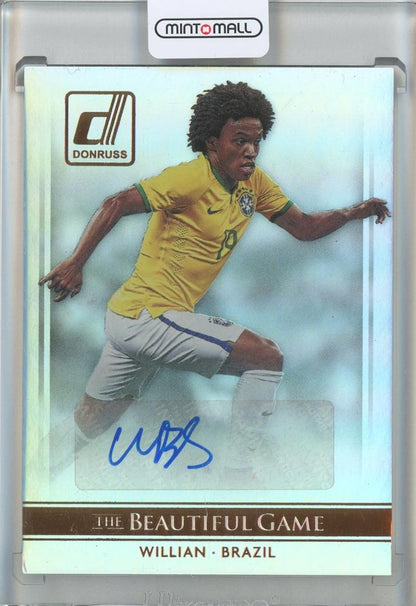 2015 Donruss Willian The Beautiful Game Signatures #30 soccer trading card featuring Brazil