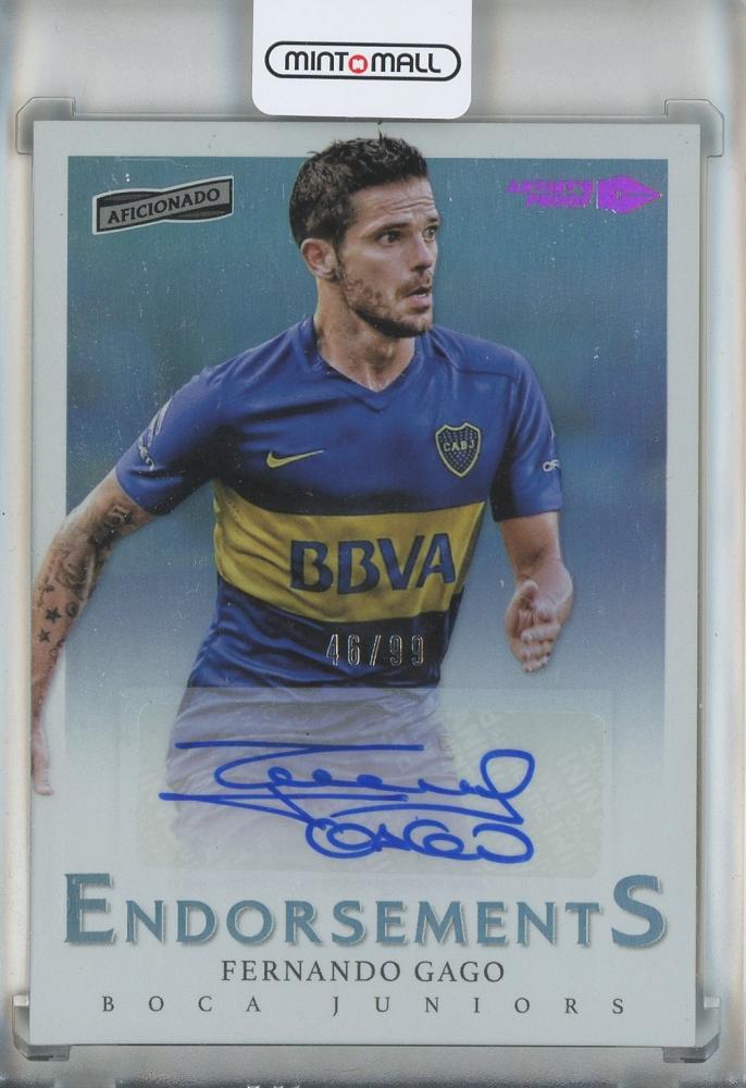 2016-17 Panini Aficionado Fernando Gago Endorsements Artist trading card showing the player and endorsements