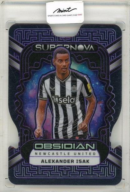 2023-24 Panini Obsidian Soccer trading card of Alexander Isak serial number 29 out of 49