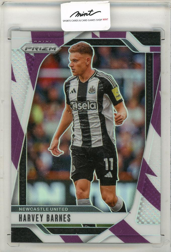2024-25 Panini Prizm Premier League Soccer trading card featuring Harvey Barnes numbered 72 out of 92