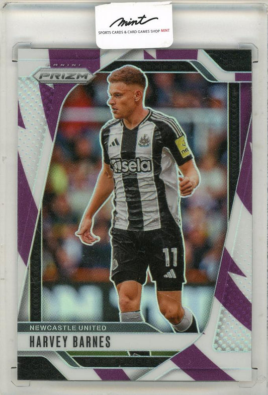 2024-25 Panini Prizm Premier League Soccer trading card featuring Harvey Barnes numbered 72 out of 92