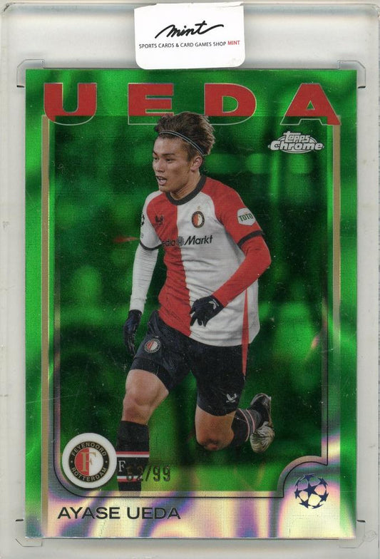 2024-25 Topps Uefa Competition trading card featuring Ayase Ueda serial number 82 of 99