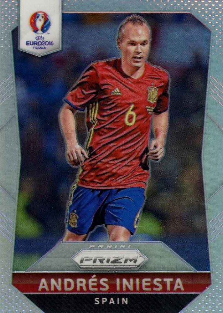 2016 Panini Prizm UEFA Euro trading card featuring official UEFA Euro design and player images