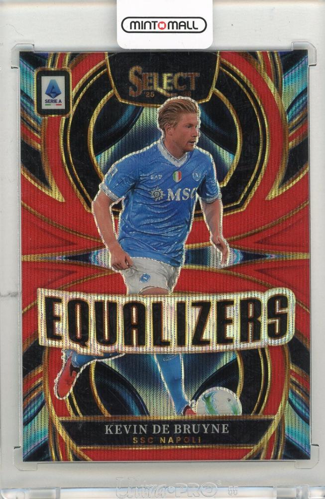 2025-26 PANINI Select Serie A Kevin De Bruyne Equalizers Red Wave trading card numbered 102 out of 49 from SSC Napoli