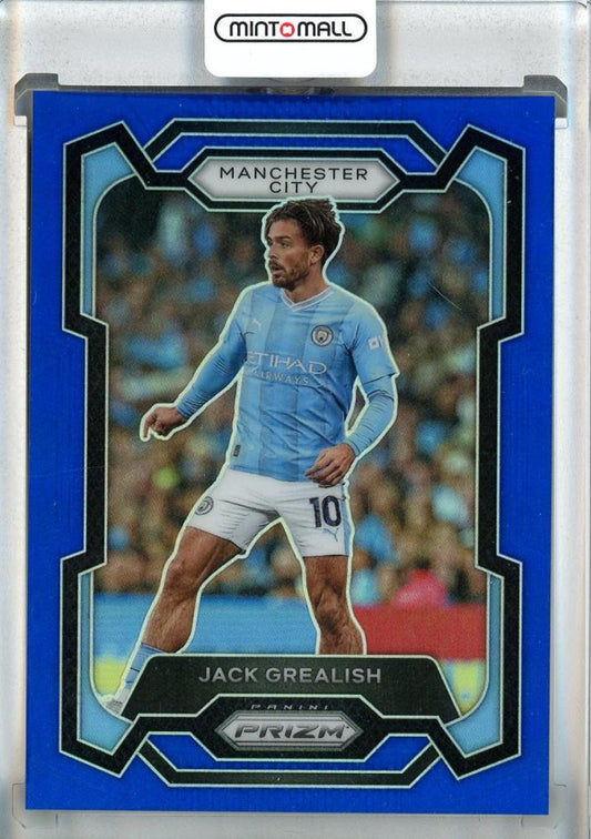 2023-24 Panini Prizm English Premier League Jack Grealish Blue #136/299 trading card Manchester City