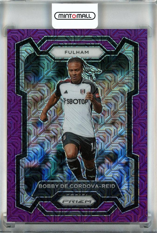 2023-24 Panini Prizm English Premier League Prizms card Bobby De Cordova-Reid Purple Mojo Fulham FC #160 20 of 25