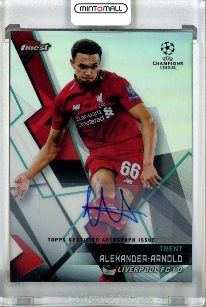 2018-19 Topps Finest UEFA Champions League Trent Alexander-Arnold autograph card number 37 with damage noted