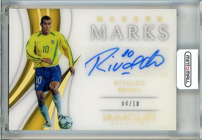 2018-19 Panini Immaculate Collection Rivaldo Modern Marks Autographs Gold card number 424 of 10 from Brazil