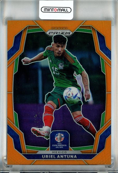 2024 Panini Prizm Copa America Uriel Antuna Orange soccer card with serial number 12915/25 from Mexico