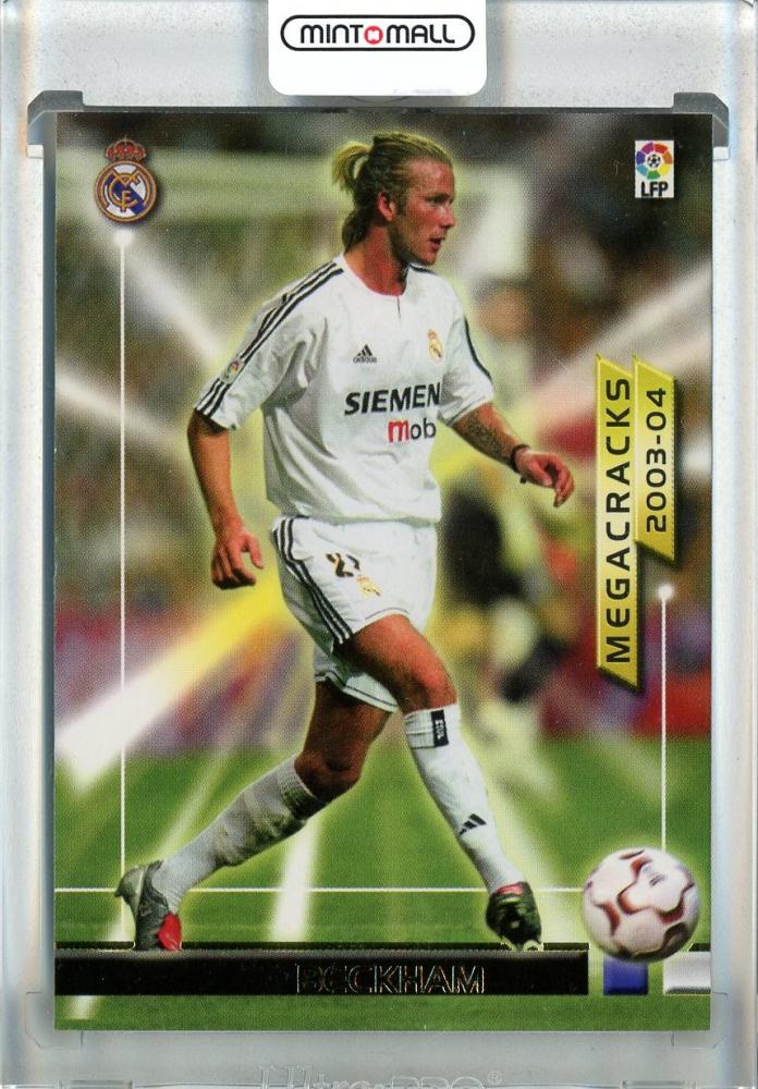 2003-04 Panini Megacracks #384 David Beckham trading card featuring Real Madrid