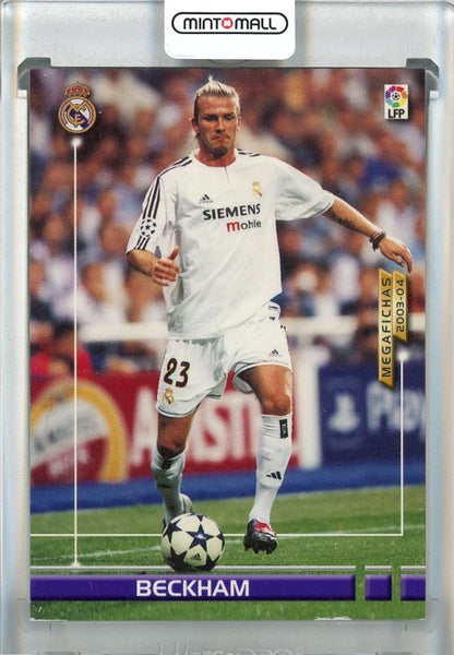 2003-04 Panini Megafichas David Beckham card #122 from Real Madrid with visible white stain