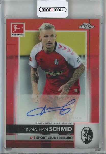 2020-21 Topps Chrome Bundesliga Jonathan Schmid Autographs Orange Refractors trading card SC Freiburg
