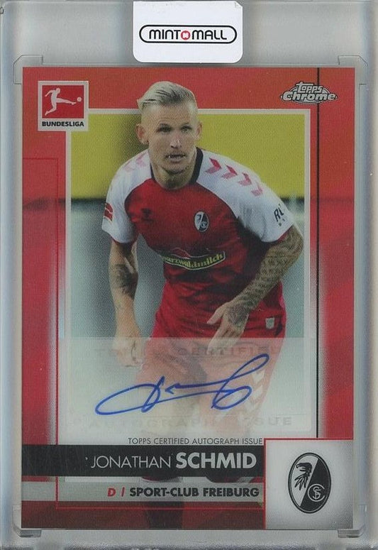 2020-21 Topps Chrome Bundesliga Jonathan Schmid Autographs Orange Refractors trading card SC Freiburg