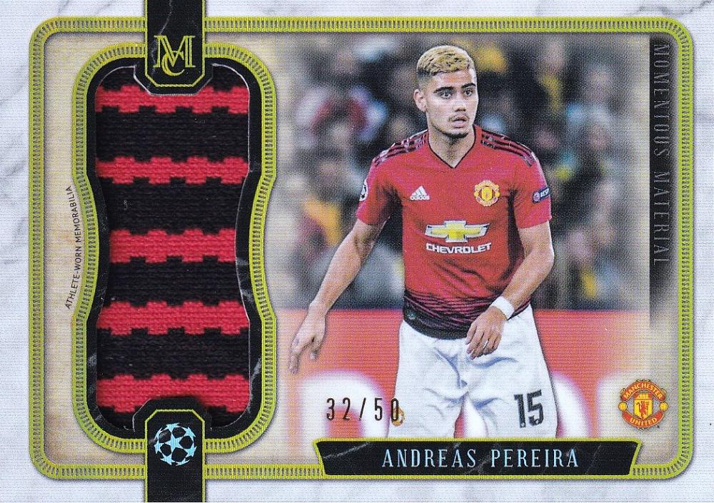 2018-19 Topps Museum Collection UEFA Champions League Manchester United Andreas Pereira jumbo relic parallel card