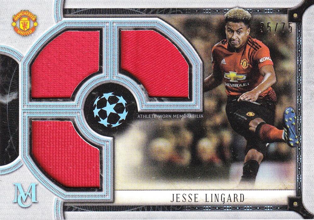 2018-19 Topps Museum Collection UEFA Champions League Jesse Lingard Manchester United FC triple relic player card
