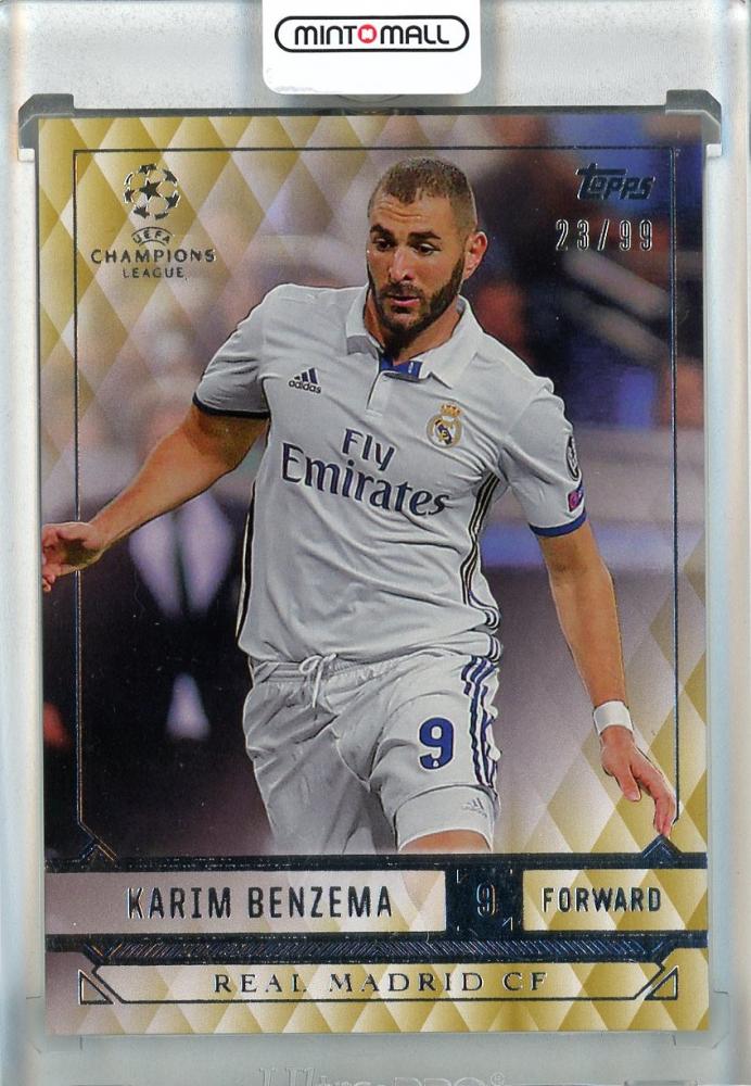 2016-17 Topps UEFA Champions League Showcase Karim Benzema Gold trading card #160 Real Madrid