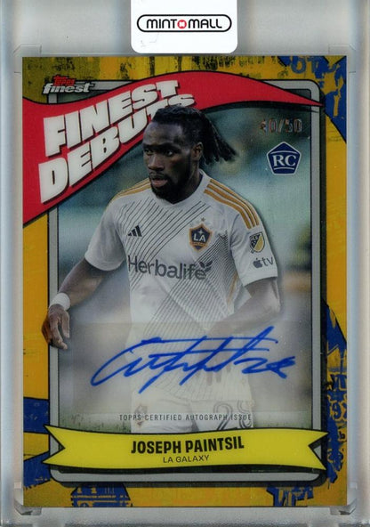 2024 Topps Finest MLS Joseph Paintsil Debuts Autographs Gold Refractors card #FDAJP40/50 for LA Galaxy