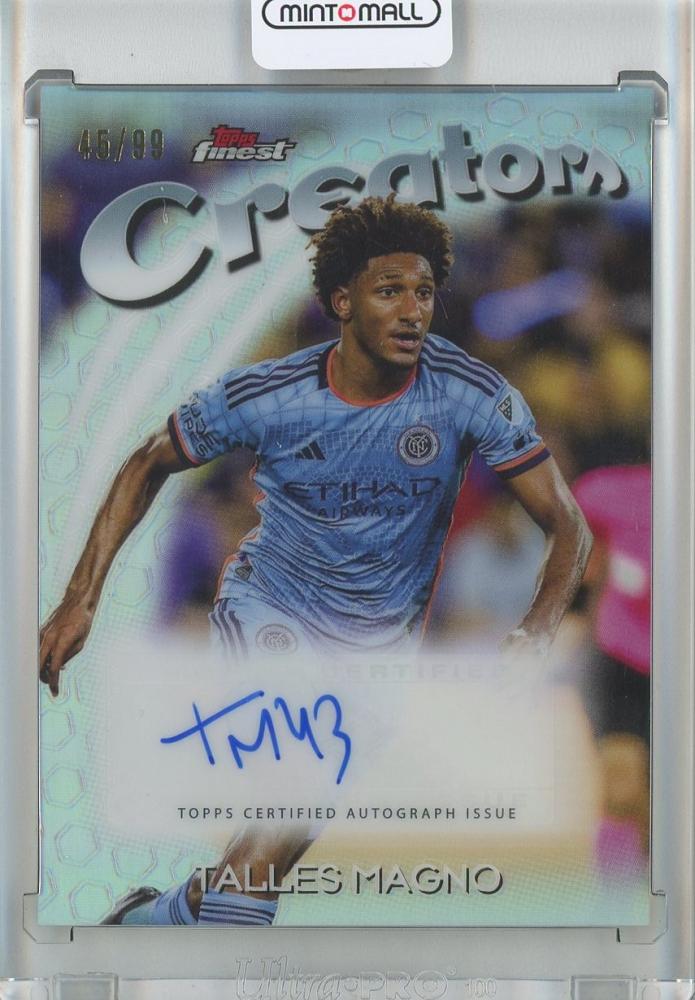 2023 TOPPS FINEST MLS Talles Magno autograph card #FCA-TM45/99 featuring NYCFC