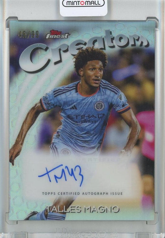 2023 TOPPS FINEST MLS Talles Magno autograph card #FCA-TM45/99 featuring NYCFC