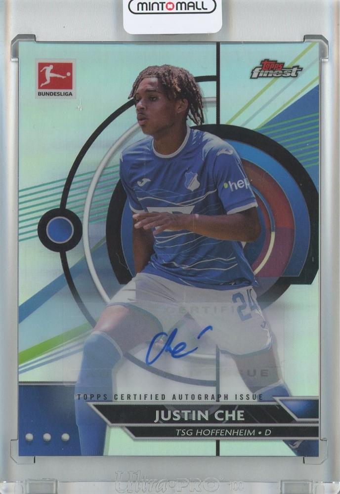 2022-23 Topps Finest Bundesliga Soccer Justin Che Base Autograph Card from TSG Hoffenheim