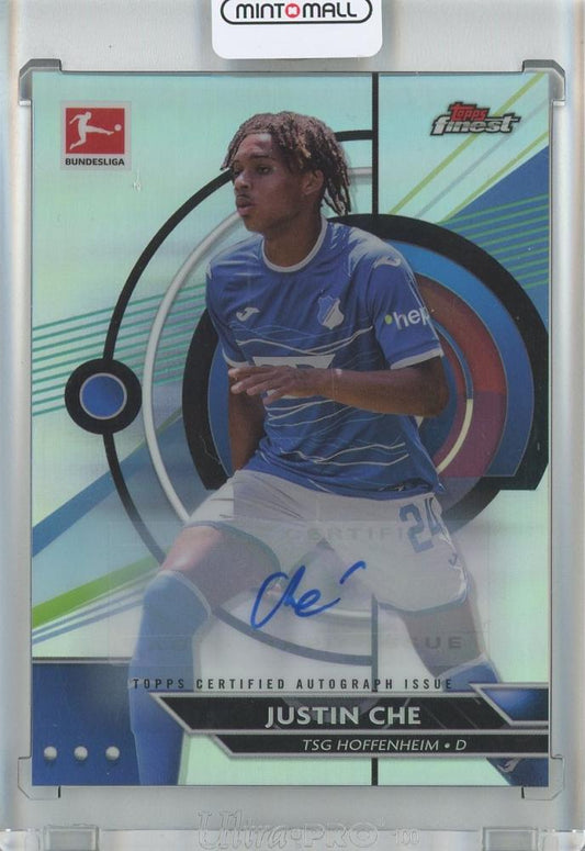 2022-23 Topps Finest Bundesliga Soccer Justin Che Base Autograph Card from TSG Hoffenheim