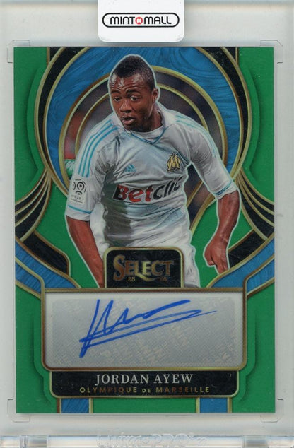 2025-26 PANINI Select Ligue 1 Jordan Ayew Signatures Green #301/3 trading card from Olympique De Marseille