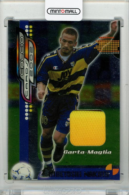 2002 PANINI Calcio Card Hidetoshi Nakata Jersey #M1 Parma Calcio 1913 collectible card