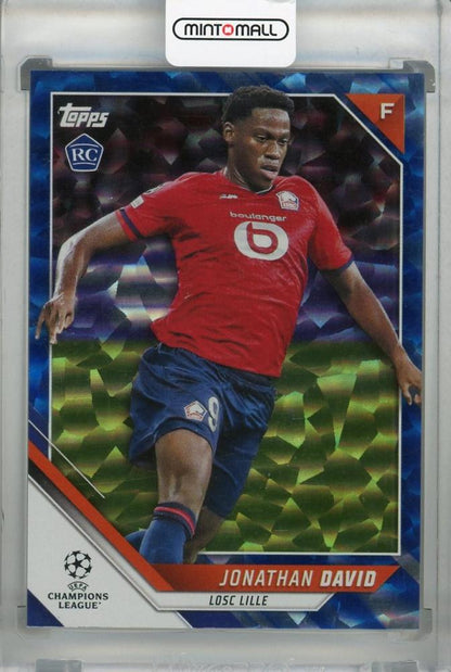 2021-22 Topps UEFA Champions League LOSC Lille Jonathan David Base Icy Blue Parallel trading card serial 07/99